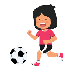 Young child kid playing football