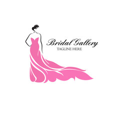 Dress Boutique Bridal Logo Template Illustration Vector  floral Design