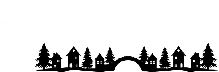 Fototapeta premium Christmas Big Village House