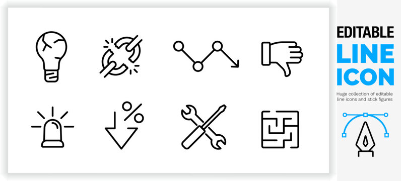 Editable line icon set, check out my profile for more icons.