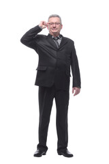 Handsome middle age elegant senior business man wearing glasses