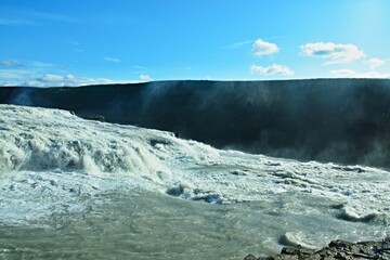 Iceland-view of Gullfoss waterfall on the river Hvita