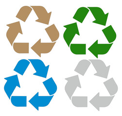COLORFUL RECYCLING SYMBOL MODERN ICON