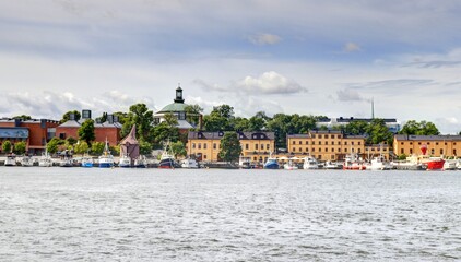 Obraz premium navigation dans le port de Stockholm en Suède
