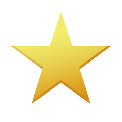 Gold star design. Vector badge on white background.