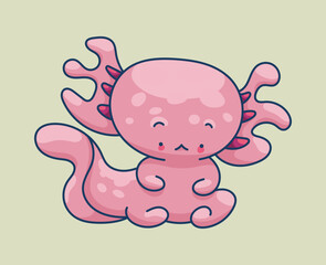 Axolotl in kawaii style, cute cartoon character

