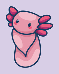 Axolotl in kawaii style, cute cartoon character
