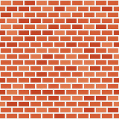 Vector red brick wall background. Old texture urban masonry seamless pattern