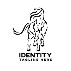 Modern simple stylized horse logo