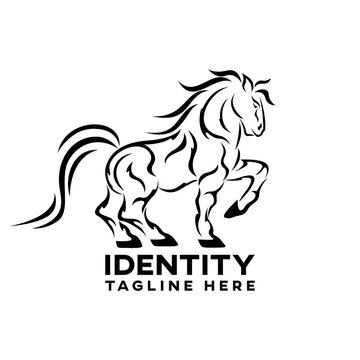 Modern simple stylized horse logo