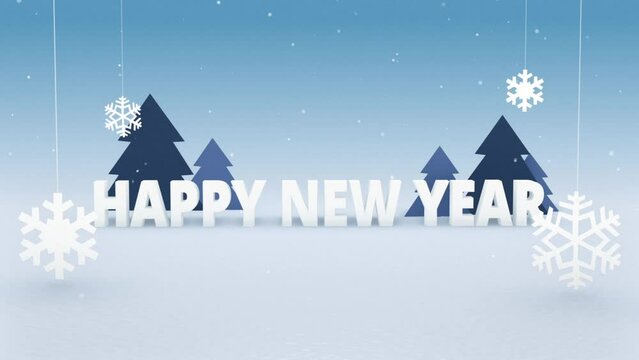 3D New Year Greeting Text Animation