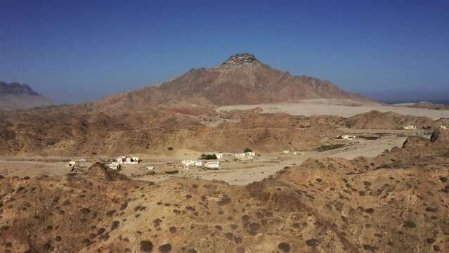 Aerial, Mountainous Landscapes In Dhofar Region, Oman East Coast