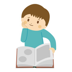 読書する子ども_男の子_考える