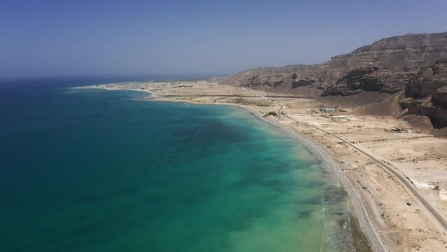 Aerial, Coastline At Hasik, East Coast, Oman
