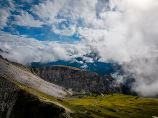 Landscape with clouds in Dolomites Italy