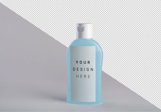 Editable White Liquid Lotion Cosmetic Opaque Plastic Bottle