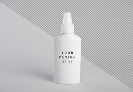 Editable White Liquid Lotion Cosmetic Spray Opaque Plastic Pump Bottle