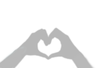 Shadow of hands and fingers forming a heart on transparent background, love sign message, valentine's day, png file