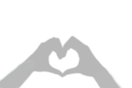 Shadow of hands and fingers forming a heart on transparent background, love sign message, valentine's day, png file