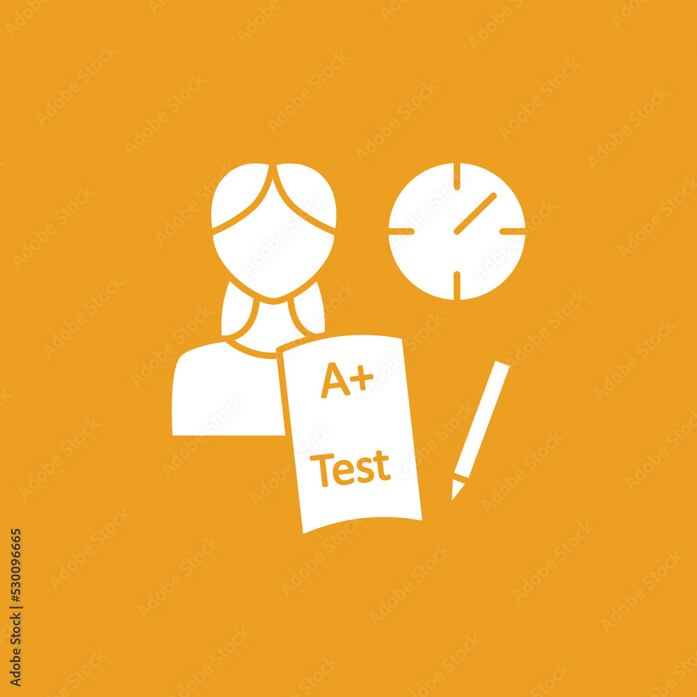 Poster language test glyph icon. examination of skills and knowledge in studying foreign languages. languag