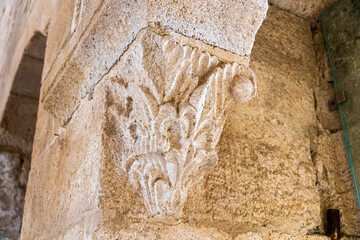 Corbel in the Royal Palace of the Monastery of Saint Mary of Carracedo, Spain