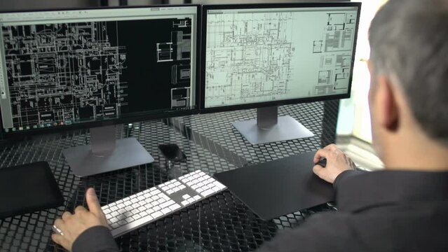 Civil engineer working in office