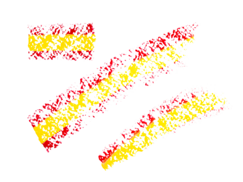 Spain flag face paint stick for football funs three strokes isolated transparent png