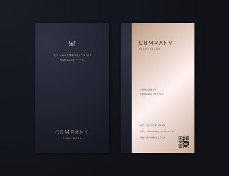Luxury Vertical Business Card Template	
