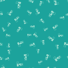 Green Shaving gel foam icon isolated seamless pattern on green background. Shaving cream. Vector