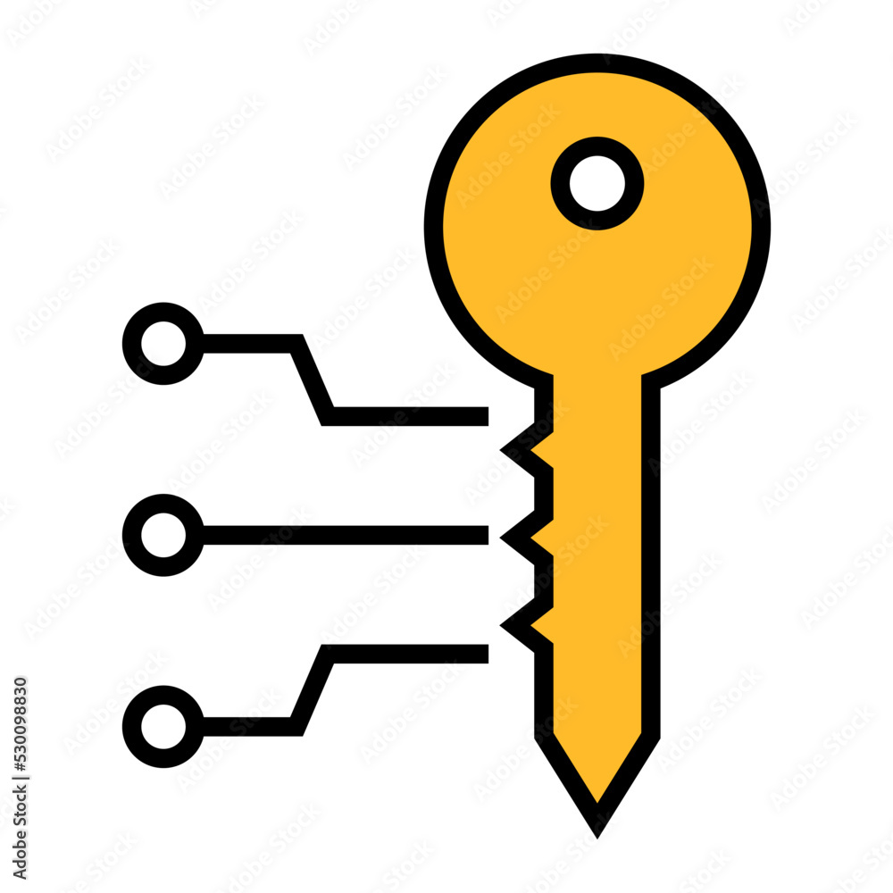 Poster security technology key icon. lock security icon. vector.