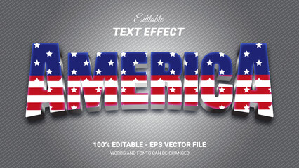 america editable 3d text effect