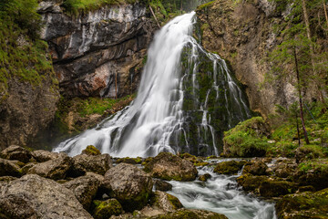 Fototapeta na wymiar Long Time Exposure of Gollinger Waterfall near Salzburg, Austria, Europe