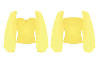 Puff shoulders t shirt. vector