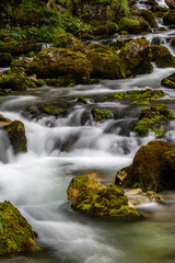 Fototapeta na wymiar Longtime Exposure of Salzach Creek near Gollinger Waterfall, Austria, Europe