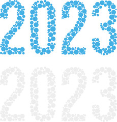 2023 year template design. Abstract design vector. Shape based design.