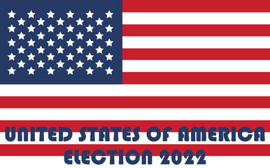 Day of mid-term elections. Vote 2022 USA, banner design. Political election campaign