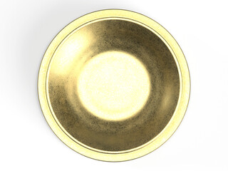 陶器製の2枚の丸皿のフォトリアル3Dイラストレーション