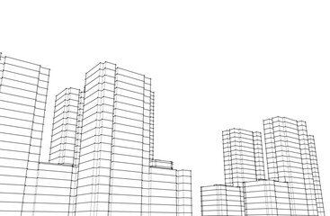 Obraz premium City on white background 3d illustration