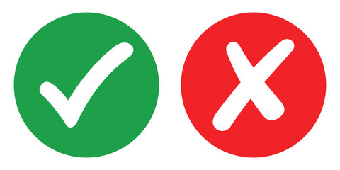 yes tick and no cross buttons vector