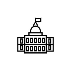 Obraz premium Government line icon isolated on white background
