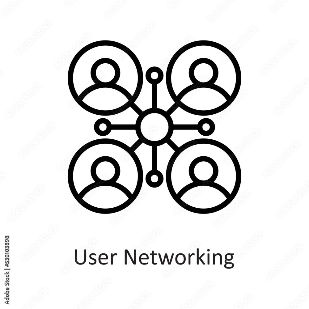 Poster user networking outline vector icon design illustration on white background. eps 10 file