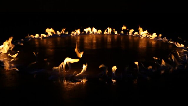 Ring of Fire on Smooth Concrete Floor