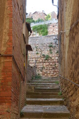 Obraz premium The beautiful countryside and town of Montepulciano in Tuscany on a bright summer day