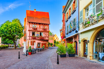 Colmar, France. Traditional half timbered houses of Alsace.