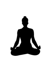 silhouette of a person in yoga position