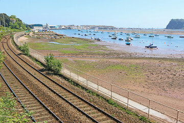 coastal railway line at Teignmouth, Devon	