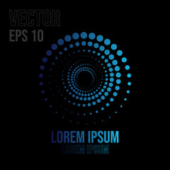 Geometric dot logo, techno icon, abstract element