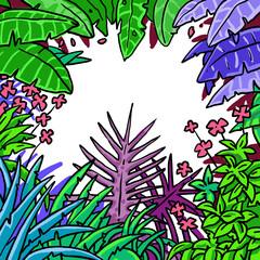 Illustration of a Nature border background. 