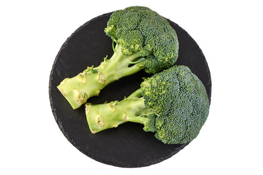Fresh green broccoli, isolated on white background. High resolution image.