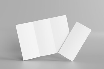 Blank tri fold brochure template for mock up and presentation design
